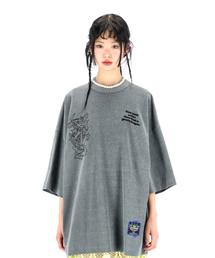 OURPOCKETS（アワーポケッツ）の「Grid Pigment Dragon 6-part Overfit T-shirt (Steel Grey)（Tシャツ/カットソー）」