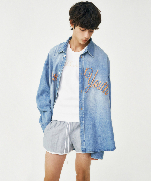 FROM ARLES(フロムアルル)の「メガサイズウォッシュドデニムシャツ / DENIM(シャツ/ブラウス・メンズ・ブルー系その他・OS)」の6枚目の写真