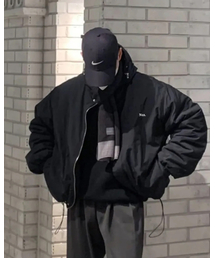NUS（ナス）の「YEI Logo Hood Padding Jacket (black)（ダウンジャケット/コート）」