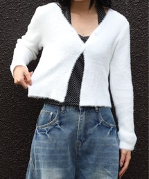 Vini | もこもこシャギーニットクロップドカーディガン(カーディガン/ボレロ)