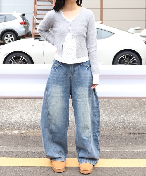 Vini（ヴィニ）の「もこもこシャギーニットクロップドカーディガン（カーディガン/ボレロ・レディース・グレー/ホワイト/ブラック・FREE）」の12枚目の写真