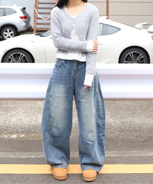 Vini（ヴィニ）の「もこもこシャギーニットクロップドカーディガン（カーディガン/ボレロ・レディース・グレー/ホワイト/ブラック・FREE）」の13枚目の写真