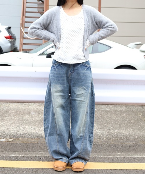 Vini（ヴィニ）の「もこもこシャギーニットクロップドカーディガン（カーディガン/ボレロ・レディース・グレー/ホワイト/ブラック・FREE）」の14枚目の写真