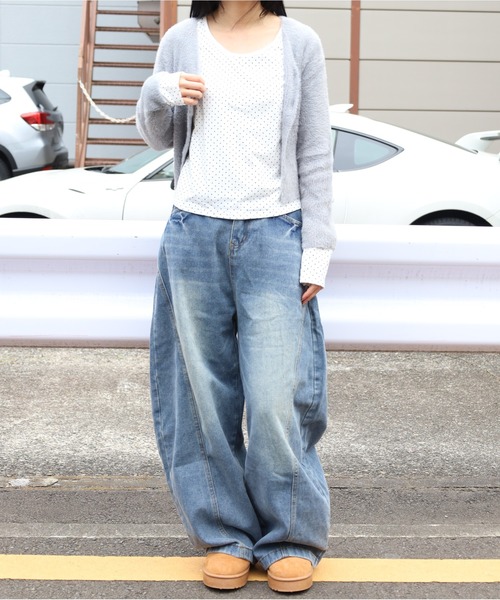 Vini（ヴィニ）の「もこもこシャギーニットクロップドカーディガン（カーディガン/ボレロ・レディース・グレー/ホワイト/ブラック・FREE）」の15枚目の写真