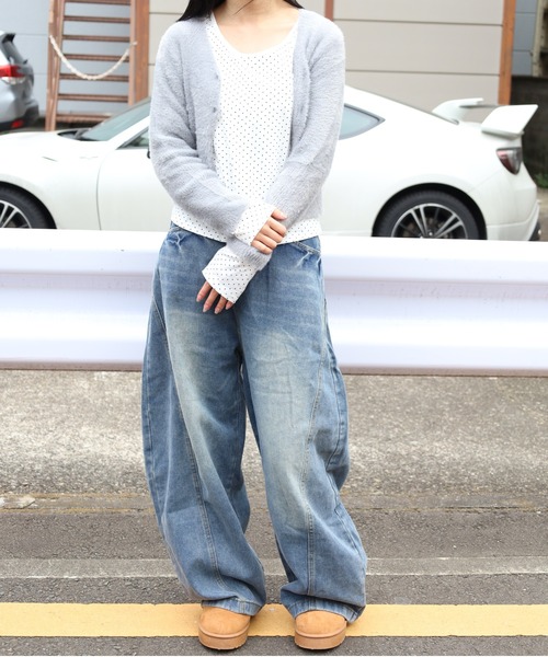 Vini（ヴィニ）の「もこもこシャギーニットクロップドカーディガン（カーディガン/ボレロ・レディース・グレー/ホワイト/ブラック・FREE）」の16枚目の写真