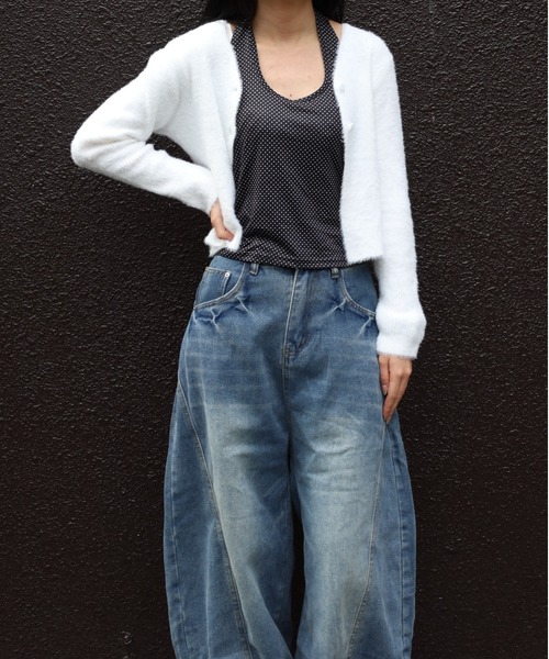 Vini（ヴィニ）の「もこもこシャギーニットクロップドカーディガン（カーディガン/ボレロ・レディース・グレー/ホワイト/ブラック・FREE）」の20枚目の写真