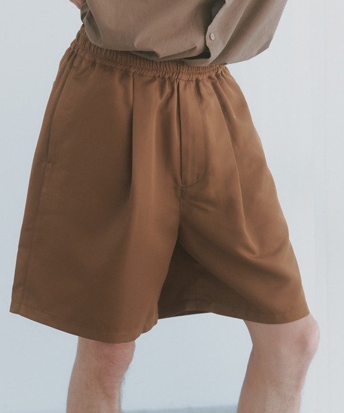 NewAnce(ニュアンス)の「【NewAnce】Twill Tuck Shorts(その他パンツ・メンズ・ブラウン/ネイビー/グリーン/ブラック・M/L)」の1枚目の写真