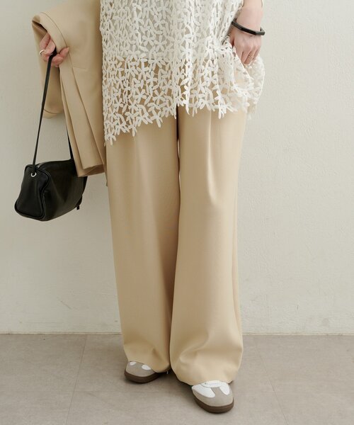 Omekashi（オメカシ）の「タックワイドスラックス（スラックス・レディース・ピンク/ベージュ/チャコールグレー・38/36）」の2枚目の写真