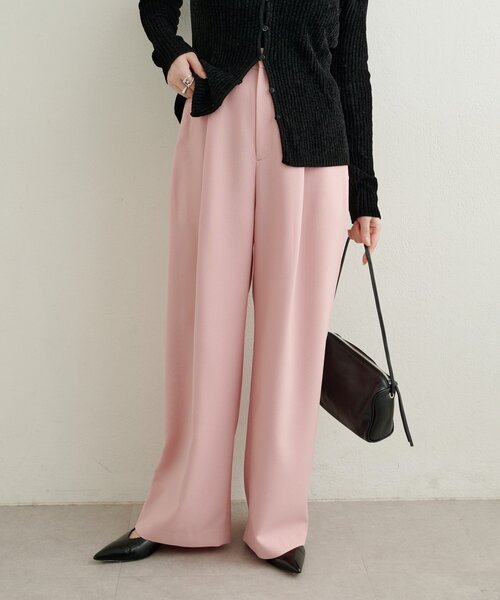 Omekashi（オメカシ）の「タックワイドスラックス（スラックス・レディース・ピンク/ベージュ/チャコールグレー・38/36）」の3枚目の写真