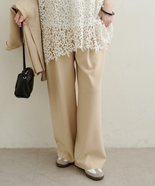 Omekashi（オメカシ）の「タックワイドスラックス（スラックス・レディース・ピンク/ベージュ/チャコールグレー・38/36）」の17枚目の写真