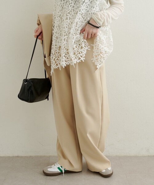 Omekashi（オメカシ）の「タックワイドスラックス（スラックス・レディース・ピンク/ベージュ/チャコールグレー・38/36）」の19枚目の写真