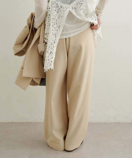 Omekashi（オメカシ）の「タックワイドスラックス（スラックス・レディース・ピンク/ベージュ/チャコールグレー・38/36）」の22枚目の写真