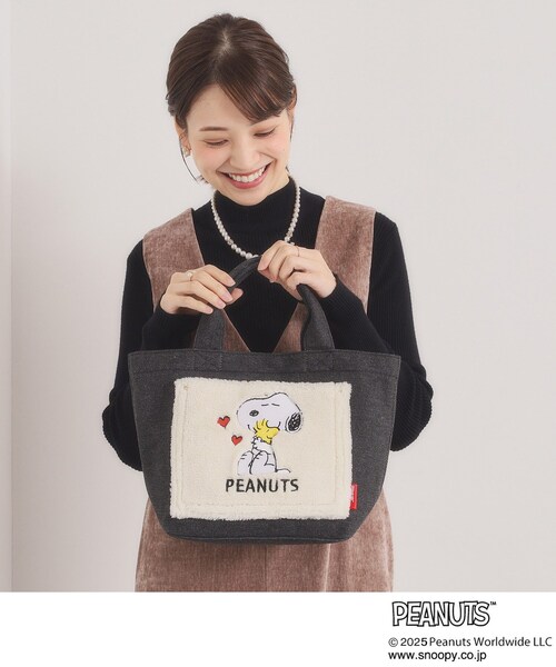 ITS'DEMO(イッツデモ)の「<PEANUTS>ボア切替ミニトート(トートバッグ・レディース・アイボリー系3/ブラック/グレー・00)」の9枚目の写真