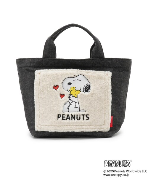 ITS'DEMO(イッツデモ)の「<PEANUTS>ボア切替ミニトート(トートバッグ・レディース・アイボリー系3/ブラック/グレー・00)」の12枚目の写真