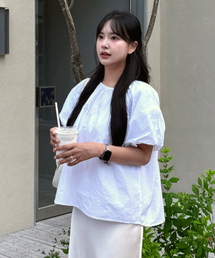 SHORTS SHIRRING BLOUSE WHITE