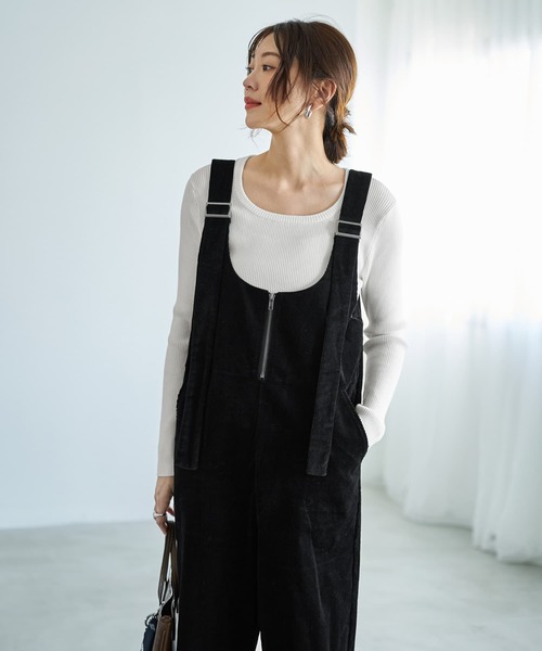 STYLE DELI(スタイルデリ)の「コーデュロイワイドサロペット(サロペット/オーバーオール・レディース・パープル/ブラック・01/02)」の17枚目の写真
