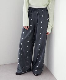 Kastane | 【新色追加/2サイズ展開/低身長サイズ】フラワーステッチワイドパンツ(その他パンツ)