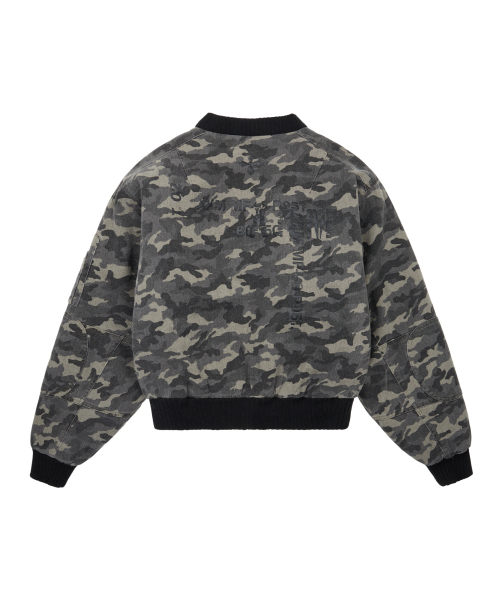 AAKAM(アーカム)の「Distressed Cotton MA-1 Jacket (Camo)(ブルゾン・レディース・その他・1/2)」の2枚目の写真