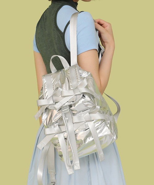 Casselini（キャセリーニ）の「CASSELINI/キャセリーニ ミニリボンバッグパック（バックパック/リュック・レディース・ブラック/ブラウン/シルバー・ONE SIZE）」の3枚目の写真