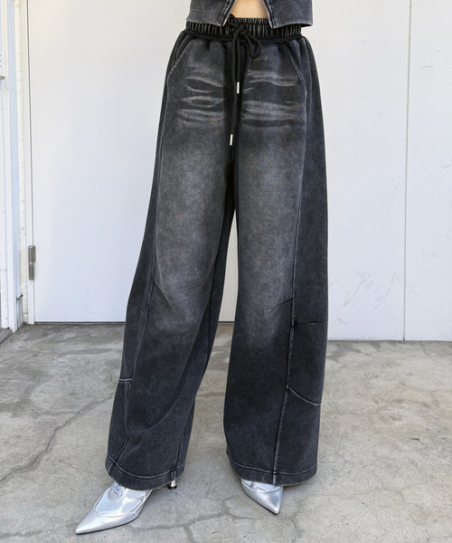 SPIRALGIRL（スパイラルガール）の「フロストバイオ加工パンツ（スウェットパンツ・レディース・グレー/ブラック/ブラウン・FREE）」の6枚目の写真