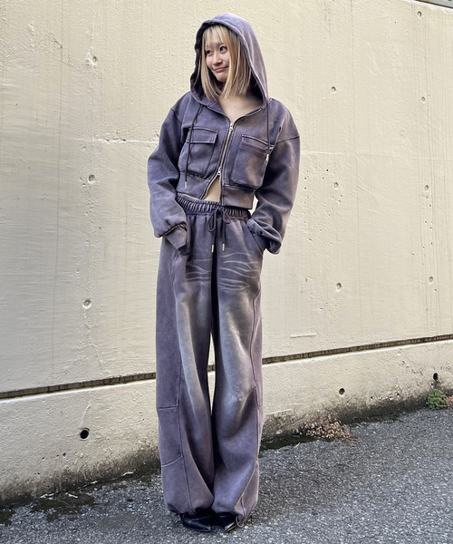 SPIRALGIRL（スパイラルガール）の「フロストバイオ加工パンツ（スウェットパンツ・レディース・グレー/ブラック/ブラウン・FREE）」の8枚目の写真