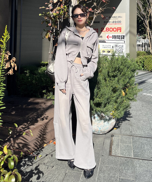 SPIRALGIRL（スパイラルガール）の「フロストバイオ加工パンツ（スウェットパンツ・レディース・グレー/ブラック/ブラウン・FREE）」の9枚目の写真