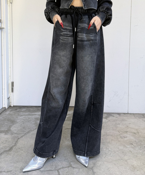 SPIRALGIRL（スパイラルガール）の「フロストバイオ加工パンツ（スウェットパンツ・レディース・グレー/ブラック/ブラウン・FREE）」の14枚目の写真