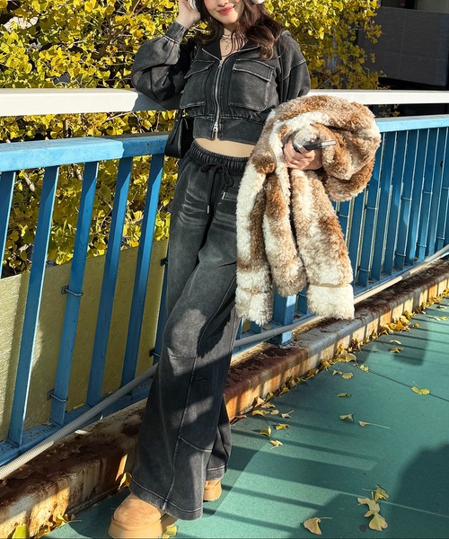 SPIRALGIRL（スパイラルガール）の「フロストバイオ加工パンツ（スウェットパンツ・レディース・グレー/ブラック/ブラウン・FREE）」の13枚目の写真