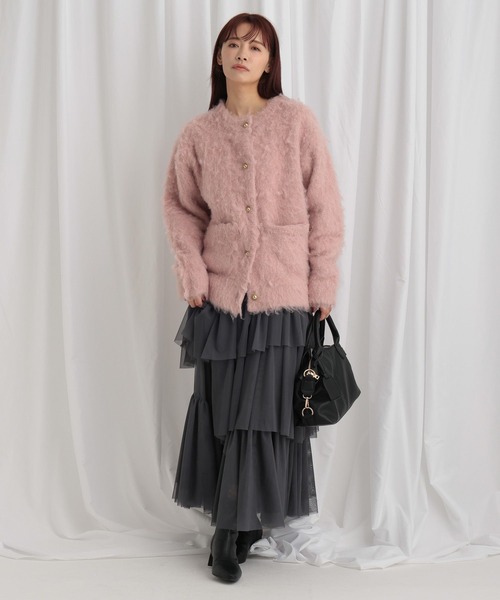 mysty woman（ミスティウーマン）の「チュールティアードスカート 636955（スカート・レディース・チャコールグレー/ライトグレー/アイボリー・FREE）」の5枚目の写真