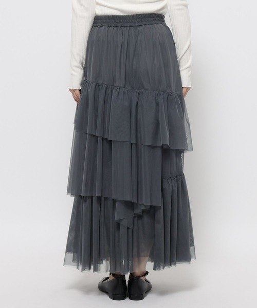 mysty woman（ミスティウーマン）の「チュールティアードスカート 636955（スカート・レディース・チャコールグレー/ライトグレー/アイボリー・FREE）」の21枚目の写真
