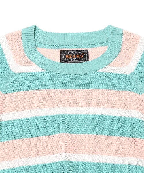 BEAMS PLUS(ビームスプラス)の「Crew Light Multi Stripe(ニット/セーター・メンズ・サックスブルー/ピンク・X-LARGE/SMALL/MEDIUM/LARGE)」の7枚目の写真