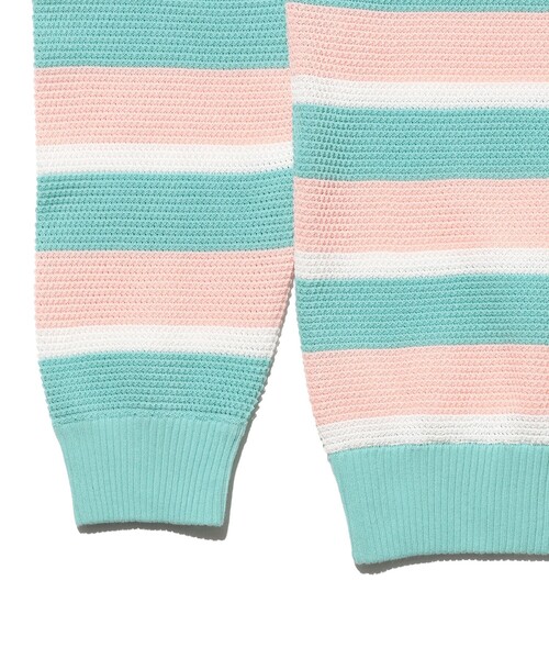 BEAMS PLUS(ビームスプラス)の「Crew Light Multi Stripe(ニット/セーター・メンズ・サックスブルー/ピンク・X-LARGE/SMALL/MEDIUM/LARGE)」の8枚目の写真