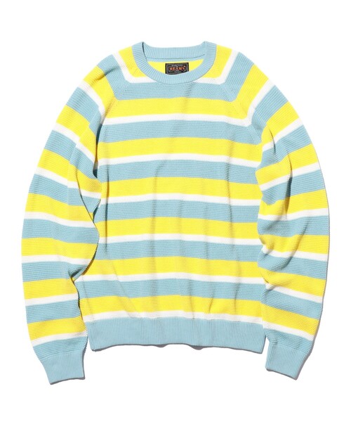 BEAMS PLUS(ビームスプラス)の「Crew Light Multi Stripe(ニット/セーター・メンズ・サックスブルー/ピンク・X-LARGE/SMALL/MEDIUM/LARGE)」の11枚目の写真