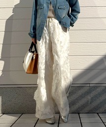 Q | ジャガードワイドパンツ(その他パンツ)