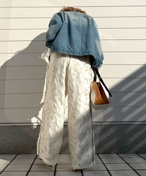 Q（キュー）の「ジャガードワイドパンツ（その他パンツ・レディース・アイボリー/ブラック・MEDIUM）」の17枚目の写真