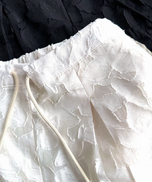 Q（キュー）の「ジャガードワイドパンツ（その他パンツ・レディース・アイボリー/ブラック・MEDIUM）」の6枚目の写真