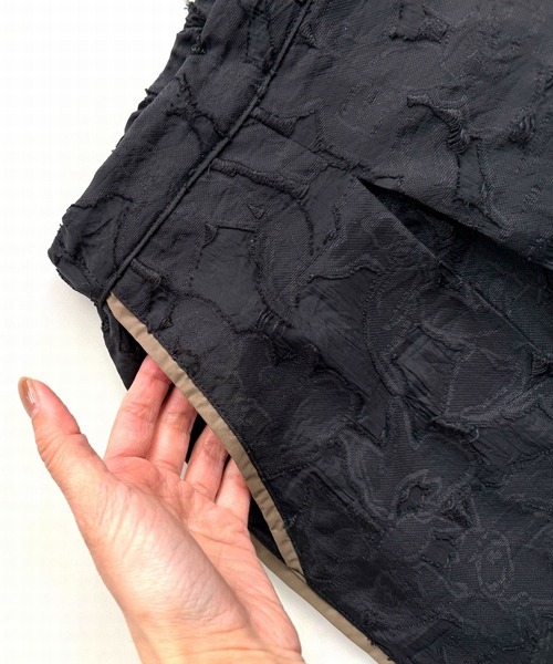 Q（キュー）の「ジャガードワイドパンツ（その他パンツ・レディース・アイボリー/ブラック・MEDIUM）」の7枚目の写真