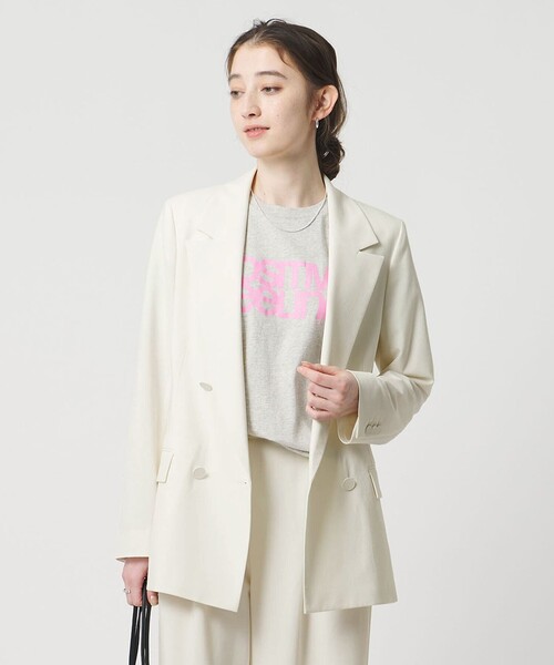 UNITED ARROWS(ユナイテッドアローズ)の「T/W 4ボタン ジャケット(テーラードジャケット・レディース・オフホワイト/ダークブラウン/ネイビー・38/36/34)」の7枚目の写真