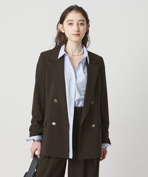 UNITED ARROWS(ユナイテッドアローズ)の「T/W 4ボタン ジャケット(テーラードジャケット・レディース・オフホワイト/ダークブラウン/ネイビー・38/36/34)」の9枚目の写真