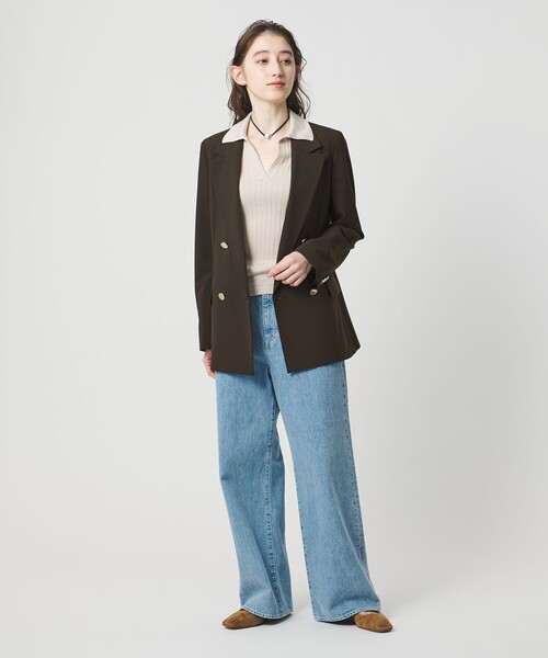 UNITED ARROWS(ユナイテッドアローズ)の「T/W 4ボタン ジャケット(テーラードジャケット・レディース・オフホワイト/ダークブラウン/ネイビー・38/36/34)」の13枚目の写真