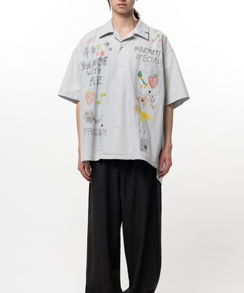 Maison MIHARA YASUHIRO(メゾンミハラヤスヒロ)の「Hand Drawing Print Shirt(シャツ/ブラウス・メンズ・ライトグレー/ブラック・46/44)」の10枚目の写真