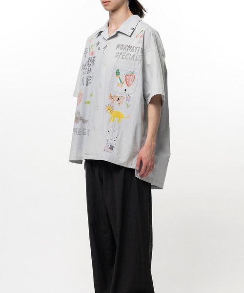 Maison MIHARA YASUHIRO(メゾンミハラヤスヒロ)の「Hand Drawing Print Shirt(シャツ/ブラウス・メンズ・ライトグレー/ブラック・46/44)」の11枚目の写真