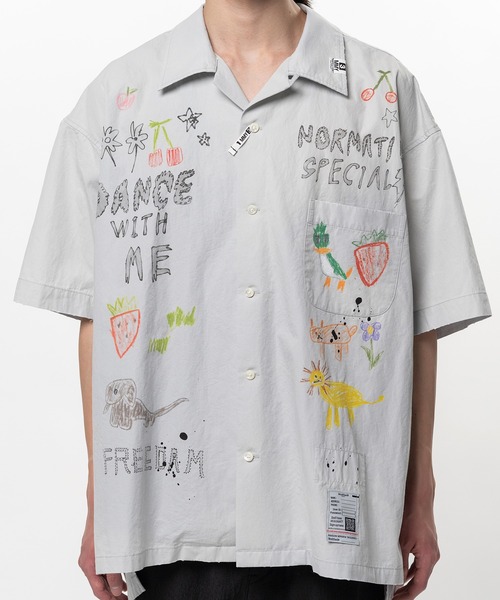 Maison MIHARA YASUHIRO(メゾンミハラヤスヒロ)の「Hand Drawing Print Shirt(シャツ/ブラウス・メンズ・ライトグレー/ブラック・46/44)」の13枚目の写真
