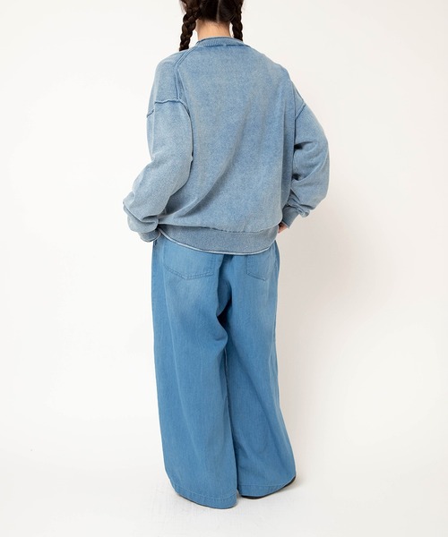 RNA-N（アールエヌエーエヌ）の「R4442 5.3ozデニムギャザーパンツ（デニムパンツ・レディース・ライトインディゴブルー・FREE）」の10枚目の写真