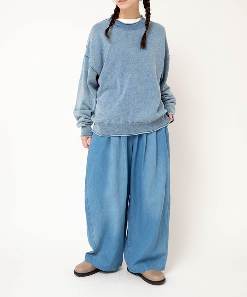 RNA-N（アールエヌエーエヌ）の「R4442 5.3ozデニムギャザーパンツ（デニムパンツ・レディース・ライトインディゴブルー・FREE）」の8枚目の写真