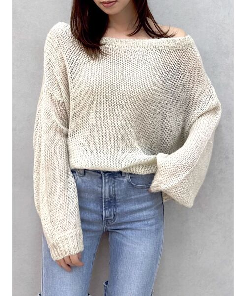 dazzlin(ダズリン)の「バックリボンスパンコールモヘアタッチニット(ニット/セーター・レディース・ブルー/ミント/ベージュ/ピンク/オフホワイト・FREE)」の20枚目の写真