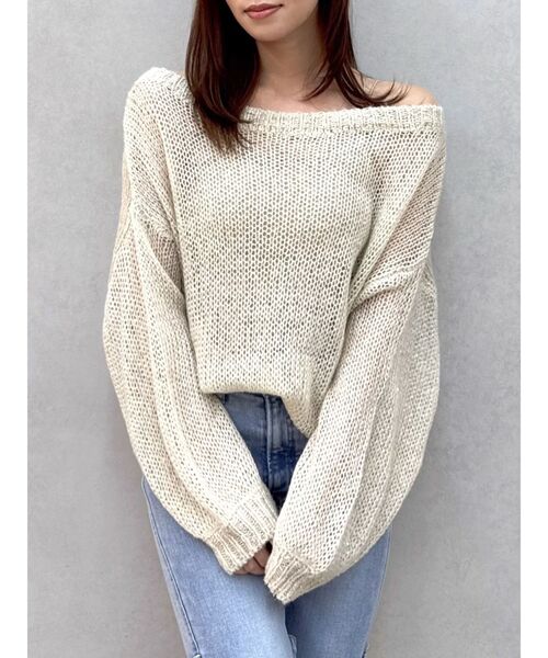 dazzlin(ダズリン)の「バックリボンスパンコールモヘアタッチニット(ニット/セーター・レディース・ブルー/ミント/ベージュ/ピンク/オフホワイト・FREE)」の19枚目の写真