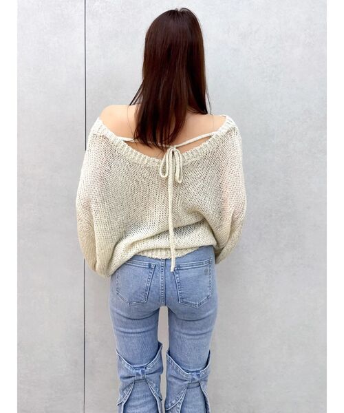 dazzlin(ダズリン)の「バックリボンスパンコールモヘアタッチニット(ニット/セーター・レディース・ブルー/ミント/ベージュ/ピンク/オフホワイト・FREE)」の18枚目の写真