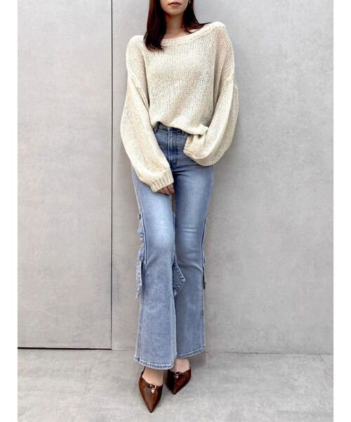 dazzlin(ダズリン)の「バックリボンスパンコールモヘアタッチニット(ニット/セーター・レディース・ブルー/ミント/ベージュ/ピンク/オフホワイト・FREE)」の17枚目の写真