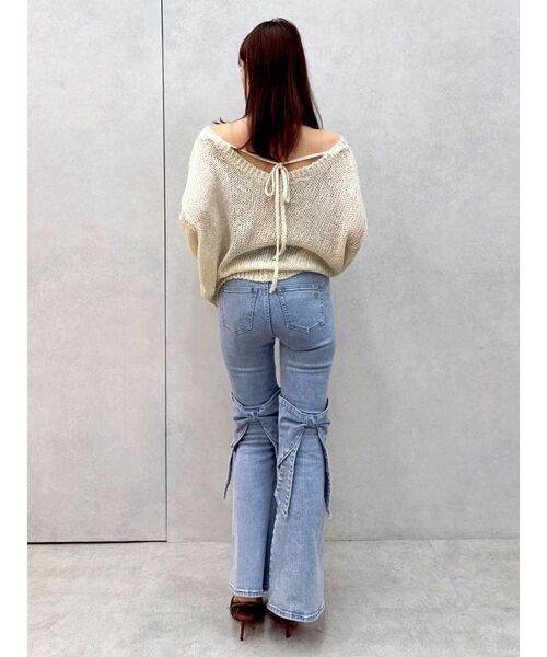 dazzlin(ダズリン)の「バックリボンスパンコールモヘアタッチニット(ニット/セーター・レディース・ブルー/ミント/ベージュ/ピンク/オフホワイト・FREE)」の16枚目の写真